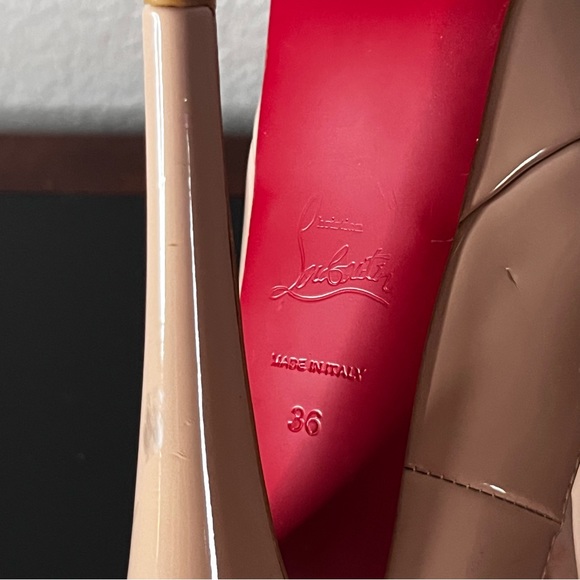 Red Bottom Platform Pump Nude Size 36 EU 6 US - Picture 6 of 16